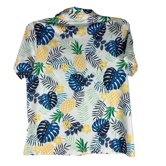 Hawaiian Short Sleeve Button-Up Shirt & Shorts Set Size 160 Tropical Pineapple - Picture 2 of 6